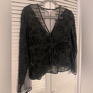 BCBGeneration small, sheer, velvet and lace top